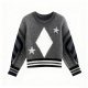 Gray & White Star Diamond Cable Knit Sweater