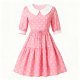 Pink Peter Pan Collar Polka Dot Dress
