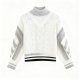 White Turtleneck Sparkle Cable Knit Sweater