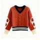Terracotta Strawberry Cable Knit Sweater