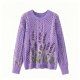 Lavender Lavender-Bouquet Openwork Knit Sweater