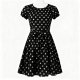 Black Polka Dot Dress with Self-Tie Bow Belt
