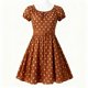 Brown Polka Dot Dress with Belt